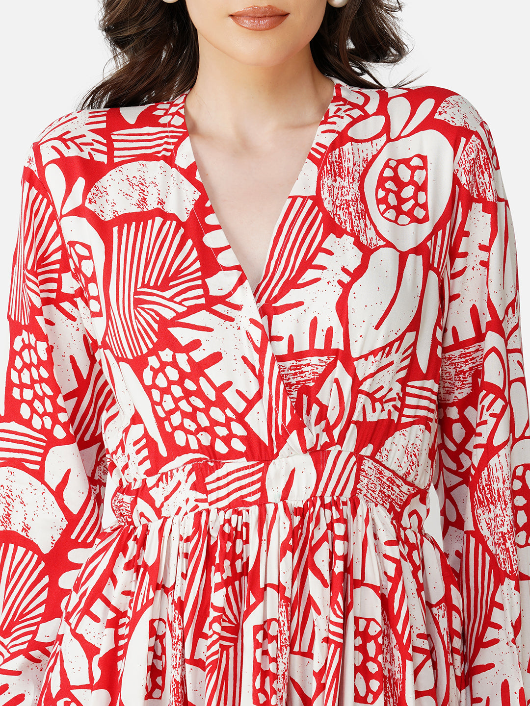 Scarlet abstract long dress