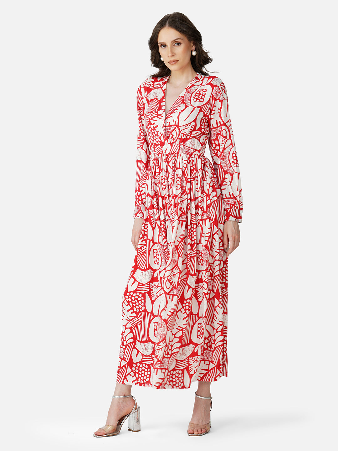 Scarlet abstract long dress